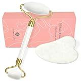 YLTNEUQER Gua Sha Facial Massage Tool & Jade Roller Set, Facial Massager for Face, Neck, Back, Arms, Legs, Eye,SPA Gifts for Women Gua Sha Facial Massager Reduce Puffiness and Improve Wrinkles