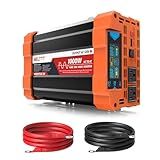 BELTTT 1000Watt Pure Sine Wave Inverter 12V DC to 120V AC for RV, Truck, Off-Grid Solar Car Power Inverter 12V to 110V Converter with Dual AC Socket and 5V 2.1A USB, Intelligent LCD, 2000W Peak
