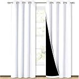 NICETOWN White 100% Blackout Curtains 84 inch Long for Bedroom 2 Pieces