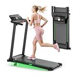 Treadmills for Home, Walking Pad with Incline, Caminadoras para Hacer Ejercicio, 0.6-6.2 MPH Portable Foldable Under Desk Caminadora, Eléctrica Casa Tredmill, Folding Compact Running Machine Green