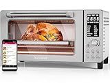 Nuwave Bravo Air Fryer Toaster Smart Oven, 10-in-1 Countertop Convection, 1800 Watts, 21-Qt Capacity, 50°-450°F Temp Controls, Top and Bottom Heater Adjustments 0%-100%, PFAS Free, Stainless Steel