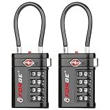 Forge Open Alert TSA Approved Luggage Locks, TSA Travel Locks, Zinc Alloy Body. Black 2 Locks.
