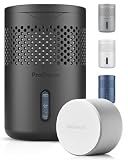 Pro Breeze Osmo Non-Electric Moisture Absorber, 44 fl.oz, Included 1.54lb Refillable Tablet, Lasts 100 Days, Ideal Silent Mini Dehumidifier for Closet, Bathroom & Bedroom, Fragrance Free, Black