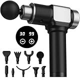 JQX Massage Gun, Deep Tissue Massager Gun for Pain Relief, Percussion Muscle Massage Gun for Athelets, Handheld Electric Back Massager with 30 Speed Levels & 9 Massage Heads