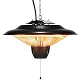 VEVOR Hanging Patio Heater, 1500W Electric Space Infrared Heater, IP34 Protection with 23.6 inch Pull Cord & Adjustable Chain, for Porch,Patio,Dining Room,Studio Outdoor/Indoor