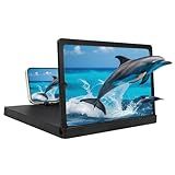 Big Screen Phone Magnifier, 2026 New 3D HD Screen Expander, Movie Screen Amplifier Foldable Phone Stand for Travel, Portable Magnifying Screen for Elderly (12 inch)