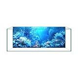 Aquarium Background Film, Static Cling, Glue-Free, Blue Ocean 11.8"H×23.6"W