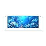 Aquarium Background Film, Static Cling, Glue-Free, Blue Ocean 11.8"H×23.6"W