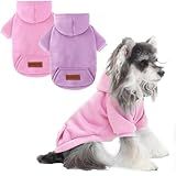 2 Pack Dog Hoodie Warm Hood Dog Sweater Cold Weather Small Dogs Sweatshirt Comfort Pet Clothes for Small Medium Dogs with Pockets Cats Chihuahua Clothes for Male Female Girl Boy Sporty Daily Wear