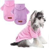 BAOBICUTE 2 Pack Dog Hoodie Warm Hood Dog Sweater Cold Weather Small Dogs Sweatshirt Comfort Pet Clothes for Small Medium Dogs with Pockets Chihuahua Clothes for Male Female Girl Boy Sporty Daily Wear