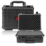 Jack Boss 16x 12.8x 6.8 Inch Hard Case, Portable Weather Waterproof Protective Camera Case with Customizable Foam, Fit Use of Drones, Camera, Equipments, Black