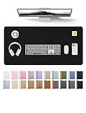 YSAGi Leather Desk Protector, Office Mat, Large Mouse Mat, Non-Slip PU Leather Blotter, Laptop Desk Mat, Waterproof Writing Pad for Office and Home (Black, 31.5" x 15.8")