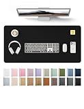 YSAGi Leather Desk Protector, Office Mat, Large Mouse Mat, Non-Slip PU Leather Blotter, Laptop Desk Mat, Waterproof Writing Pad for Office and Home (Black, 31.5" x 15.8")