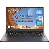 MARGOLAI 14 inch Windows 11 Laptop Computer, 8GB DDR4 RAM 128GB SSD, 4-Core Intel CPU (Up to 2.9GHz), Thin & Portable Notebook PC, WiFi, BT4.2, MS Office 2024