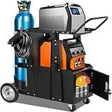 RCARTICH Welding Cart,Heavy Duty Rolling Welder Carts with 360 Swivel Wheels,Large Size Welder Cart for MIG MMA TIG Welding Machine and Plasma Cutter Tank