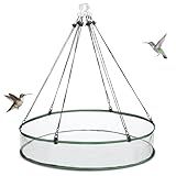 FoldTier 1 Pieces Universal Wild Bird Seed Catcher Hanging Hoop Platform Bird Seed Catcher Tray for Hummingbird Feeders Bee Feeder Outdoor Garden Accessories (24 Inch)