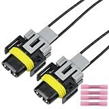 2PCS High/Low Beam Headlight Connector Pigtail fit for Freightliner Cascadia 2008-2017, Plug Wiring Harness Replace A0651907002