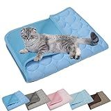 Kittra Cooling Mat for Cats Dogs, 3 Layer System Instant Cool Non Slip Kittra Pad, Washable Cooling Bed for Cats, Protect Your Cat from Silent Heat Danger (Blue,XS: 15.7" x 11.8")