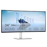 Dell 34 Plus USB-C Curved Monitor - S3425DW - 34-inch (3440 x 1440) up to 120 Hz 21:9 Display, VA Panel, AMD FreeSync Premium, 99% sRGB, 95% DCI-P3, Integrated Speakers, 3000:1 Contrast Ratio