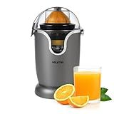 Gourmia Hands Automatic Citrus Juicer with One-Touch Operation - Universal Cone, Anti-Drip Spout, Dishwasher Safe Accessories, Compact, Quiet 60W Motor