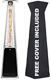 Avenlur Pyramid Patio Heater, 48,000 BTU Outdoor Propane Heater with Quartz Glass Tube, Cover, Ignition & Wheels — Freestanding Gas Heater for Backyard, Deck & Patio
