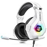 Ozeino Gaming Headset for PC, Ps4, Ps5, Xbox Headset with 7.1 Surround Sound, Gaming Headphones with Noise Cancelling Mic, Over Ear Headphones for Switch, GEM Box, Atari 2600 System, Sega Game Gear
