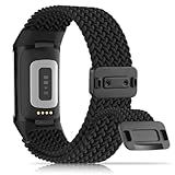 Huadea Magnetic Braided Nylon Compatible with Fitbit Charge 6 Bands/Fitbit Charge 5 Bands for Women Men, Soft Sport Stretchy Breathable Strap Replacement Wristband for Charge 6/Charge 5