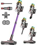 UOTKD Cordless Vacuum Cleaner, Upgraded 650W 60KPA 70Mins XL Dust Cup Stick Vacuum, Vacuum Cleaner with Self-Standing and LED Screen, Rechargeable Vacumm Cleaners for Home/Pet Hair/Carpets/Floors