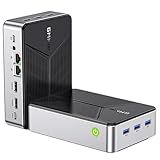 GMKtec Mini PC NAS Intel N150 Dual Boot System Desktop Computer 12GB DDR5 64GB EMMC+512GB SSD, 4*M.2 NVMe Slots, Dual NIC 2.5G, USB-C/USB 3.2 10Gbps, Network Attached Storage Upgraded G9