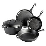 Lodge Cast Iron 5-Piece Set, PFAS-Free Pre-Seasoned Kitchen Set