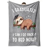 Encoink Funny Graduation Gifts for Her & Him, Practical Throw, College Graduation Gifts for Women & Men, Nurse, 2026 Grad Gifts for Master Degree, High School, PHD, Sloth Blanket, Gray(50 * 60)