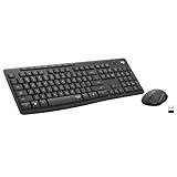 Logitech MK295 Wireless Mouse & Keyboard Combo with SilentTouch Technology, Full Numpad, Advanced Optical Tracking, Lag-Free Wireless, 90% Less Noise - Graphite
