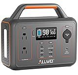 ALLWEI Portable Power Station 300W, 280Wh Solar Generator with 110V Pure Sine Wave AC Outlet, Backup Lithium Battery Generator for CPAP Outdoor RV Camping Emergency Home Use