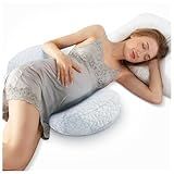 Safotad Pregnancy Pillows for Sleeping, Adjustable Travel Wedge Pillow for Belly, Back & Hip Support, Compact Maternity Sleep Pillow with Cooling Washable Cover, Multi-Use for Pregnant Side Sleepers