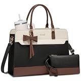 LOVEVOOK Laptop Tote Bag for Women,Leather Work Bag, Waterproof Business Teacher Bag,Large Computer Handbag Purse Briefcase,Office Gifts for Women