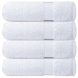 Infinitee Xclusives 100% Ring-Spun Cotton Bath Towels for Bathroom - Pack 4