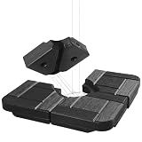 FRUITEAM 4Pcs Patio Umbrella Base Heavy Duty, 190lb Capacity Heavy Cantilever Umbrellas Weight Stand with Easy-Fill Spouts for Water or Sand for 9-10FT Outdoor Umbrellas Use(Black)