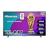 Hisense 55" Class QD7 Series Mini-LED 4K UHD Smart Fire TV (55QD7QF, 2025 Model) - QLED, HDR10+, Dolby Vision, Dolby Atmos, Game Mode Plus, ALLM, Alexa Built in with Voice Remote, Streaming TV, Black