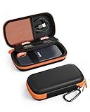 ProCase Hard Carrying Case for SanDisk Extreme/SanDisk Extreme Pro Portable External SSD, 500GB 1TB 2TB 4TB 8TB USB-C Solid State Drive, EVA Shockproof Travel Case with 2 SD Card Slots -OrangeBlack