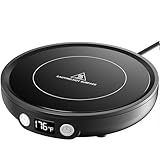 SWEETFULL Mug Warmer - Upgraded 36W Coffee Cup Warmer for Desk with 130℉-176℉ Digital Display, 2-12H Timer Auto Shut Off, Smart Electric Coffee Heating Plate, Ideal Gifts for Women Men - Black