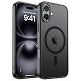 zapica Magnetic for iPhone 16 Case, [Compatible with MagSafe] [Military Grade Drop Protection] Translucent Matte Shockproof Anti-Scratch Phone Case, Black