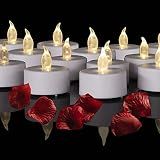 Hanzim Battery Operated LED Tea Lights Flameless Electric Candles 24PACK