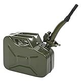 2.5 Gallon Metal Can, Heavy-Duty Steel Container with Spout and Handle, Portable 10 Liters Water and Liquid Storage Jar for Cars, Trucks, Motorcycles, Automotive & Outdoor Equipment