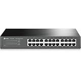 TP-Link 24 Port Gigabit Ethernet Switch Desktop/ Rackmount Plug & Play Shielded Ports Sturdy Metal Fanless Quiet Traffic Optimization Unmanaged (TL-SG1024S)