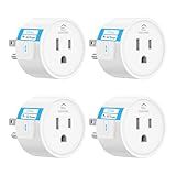 EIGHTREE Smart Plug 2025 Upgrade to 15A, Bluetooth & Wi-Fi Outlet Plug Dual Connection, Voice Control, Remote Control Outlet Timer Indoor, Smart Plugs That Work with Alexa & Google, 2.4GHz Wi-Fi Only