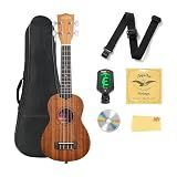 Kala KA-15S Satin Mahogany Soprano Ukulele Bundle with Gig Bag, Tuner, Strap, Austin Bazaar Instructional DVD, and Polishing Cloth