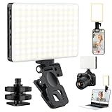 Singwil 120 LED Selfie Light for iPhone, Portable Phone Light with Clip & Camera Tripod Adapter - 5000mAh Rechargeable, 3 Lighting Modes, CRI 97+ for Video Recording, TikTok, Tripod Mount Rings