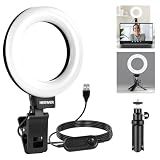 NEEWER Basic 5" Ring Light for Video Conference Lighting, Clip on Light Kit with Desk Tripod Stand for Monitor Laptop Computer Zoom Call Live Streaming Remote Working Learning Video Recording, BR60