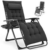 NEWBULIG Zero Gravity Chair, Folding Patio Recliner with Cup Holder Trays