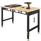CAMMOO 48" Adjustable Workbench, 2000 LBS Capacity, Pegboard & Power Strip